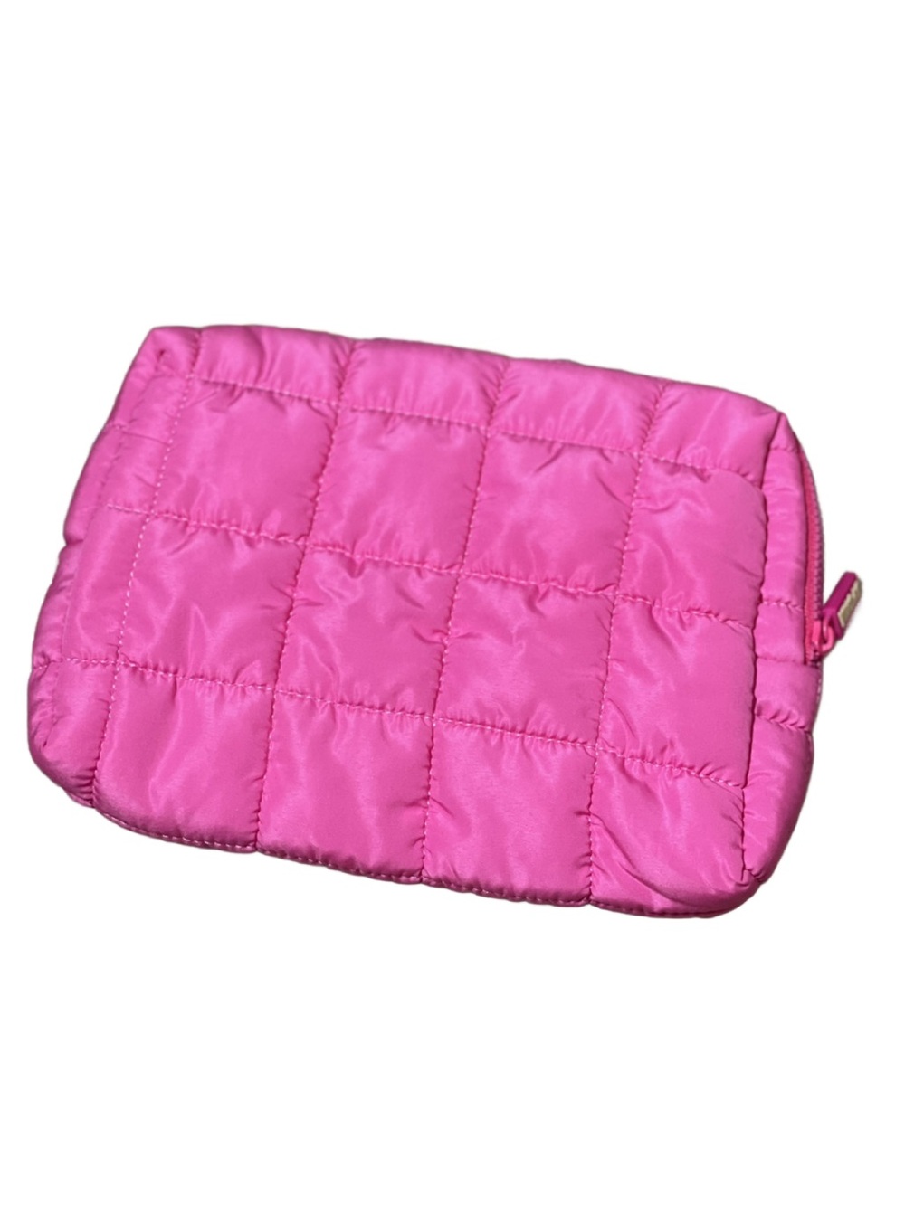 Byoma Hot Pink Quilted & Padded Cosmetic Pouch - Travel Bag - Makeup Bag
